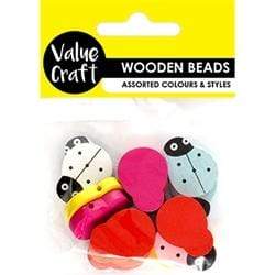 AussieSuperStore Jewellery Making Supplies Ladybird Wood Bead Ladybird Wood Bead | Craft Wooden Shapes | Jewellery Making Beads 9331468058854 VCWB21